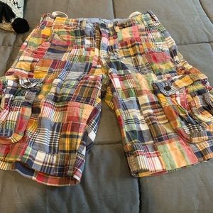 Gap boy plaid boys cargo shorts